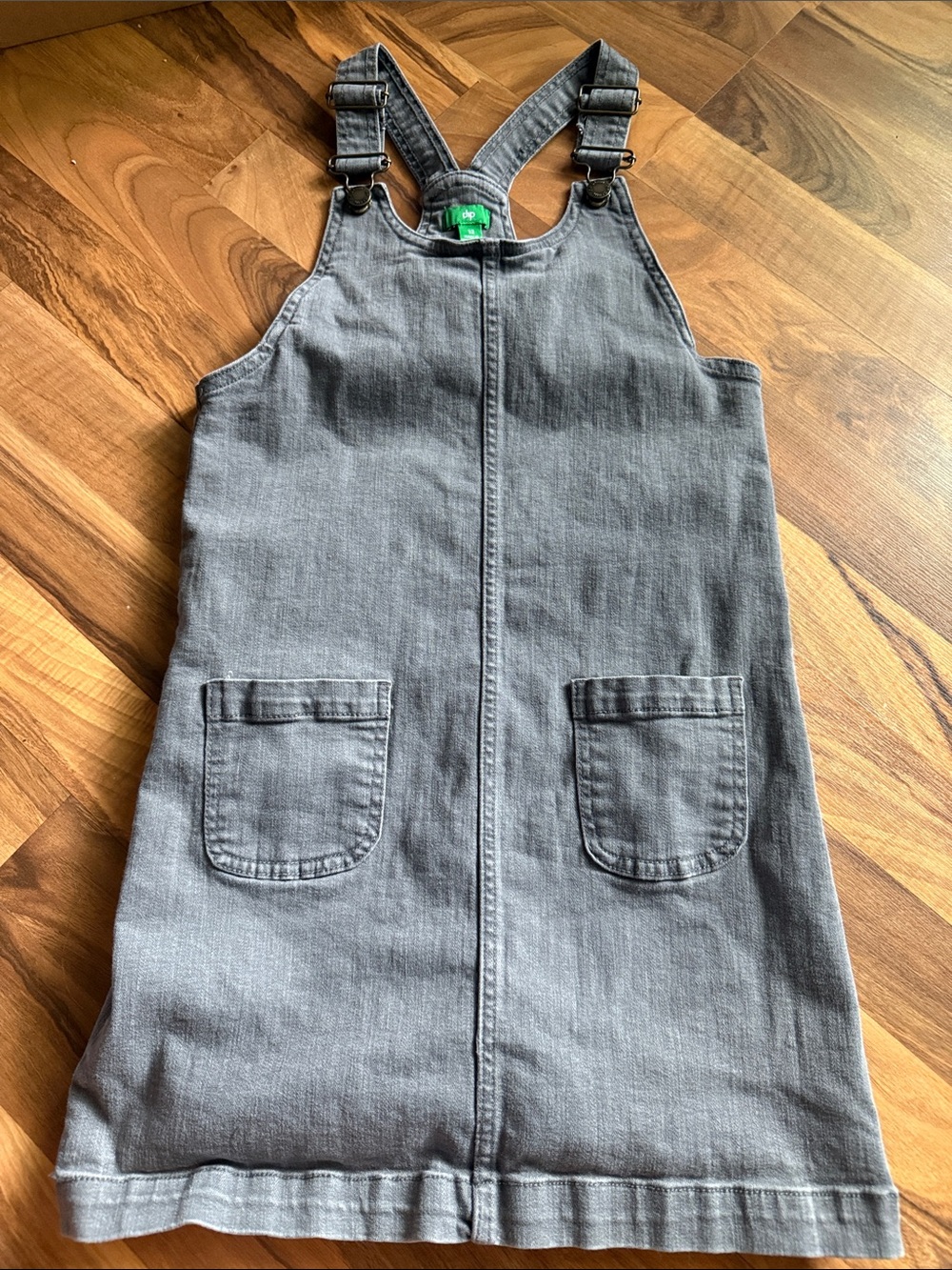 dip Gray Denim Pinafore Dress for Kids